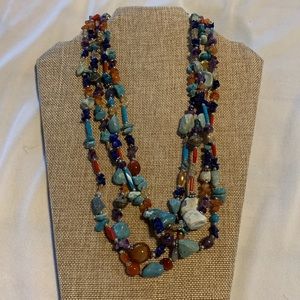 Stone/glass beaded necklace.